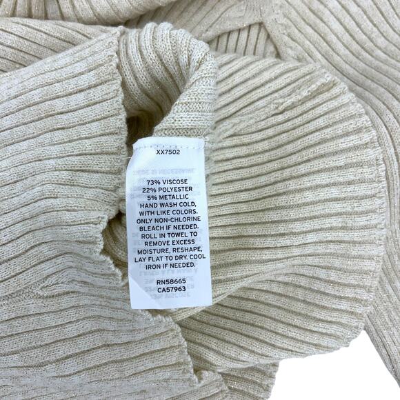 Open Edit Ivory Sparkle Cutout Sweater Size Medium NWOT $59 MSRP - Picture 6 of 8